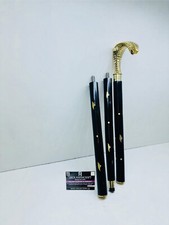 Kobra Gehstock Stock Gold Holz