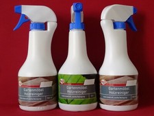3 x 500 ml Genius Pro Gartenmöbel Holzreiniger Reiniger Schmutz Grünbelag E/11/2