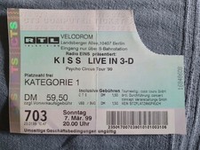 Kiss alte Konzertkarte Berlin 07.03.1999 Ticket
