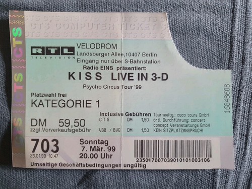 Kiss alte konzertkarte berlin - kiss,