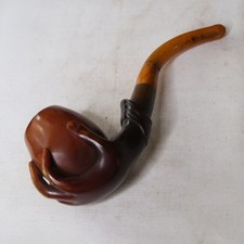 Exklusive "Hand" Meerschaum Bernstein Pfeife, 19. Jhd., 17 x 7 cm     C16