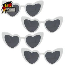 Herz Sonnenbrille, Herzförmige Partybrille, Weiß, Vintage Herzform Brille, Damen