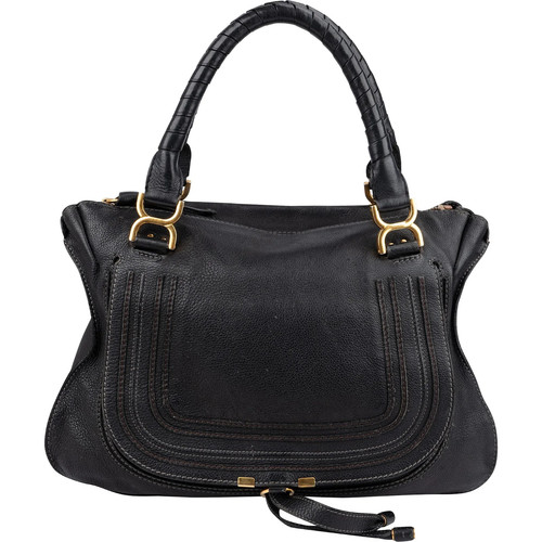 Chloé black leather marcie - black,