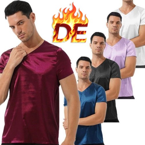 Herren satin shirt pyjama - de,