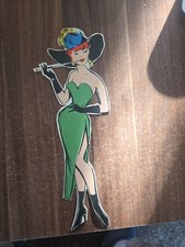 Werbe Pappfigur/Frau Im Schicken Kleid/1960er/26×8cm/Original 