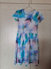 Desigual Kleid Mädchen Kinder Gr. 158 (13/14 Jahre) Blau Rosa Weiß Wie Neu
