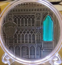 TIFFANY ART VENETIAN GOTHIC 2 Oz Silver Coin Palau 2013