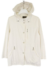 Fendi Jacke Damen Eu 40 Schnapp- Elfenbein Kapuze Reißverschlusstasche Unliniert