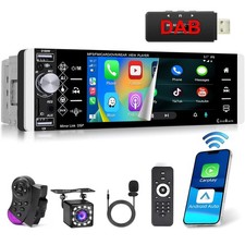 DAB+ 1DIN 5.1 Zoll IPS Autoradio CarPlay Android Auto Bldschirm Bluetooth MP5