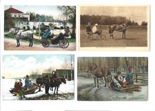 XX3239/ 4 x AK Russische Typen  Kutschen  Pferdeschlitten 1915-17