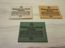 3x Notgeld der Stadt Erfurt