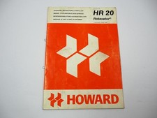 Howard HR20 Rotavator Betriebsanleitung Ersatzteilliste 1989