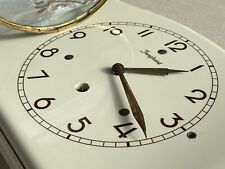 Küchen-Uhr JUNGHANS Glasdeckel+Schlüssel Wanduhr Keramik 50er Vintage -k3-