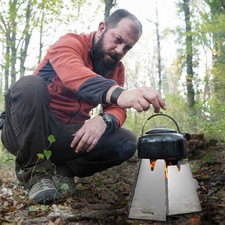 Campingofen Edelstahl Klapper