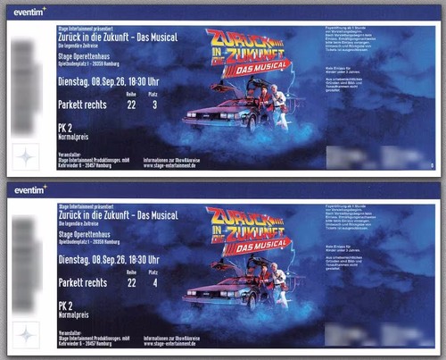 Tickets zurück in - 2,