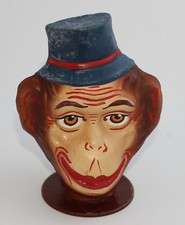 Candycontainer Füllbox AFFE Monkey Affenkopf zum Öffnen aus Pappmaché um 1920 
