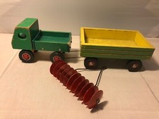 Holzspielzeug Konvolut Unimog / Scheibenegge / Anhänger / Steiff? / Vintage