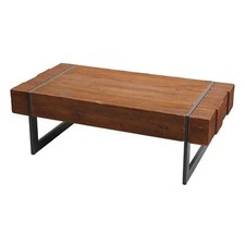 B-Ware Couchtisch MCW-A15a, Wohnzimmertisch, Holz massiv 40x120x60cm, braun