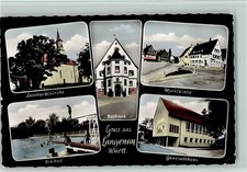 11081462 - 7907 Langenau Leonhardskirche Freibad Sprungturm Rathaus Marktplatz