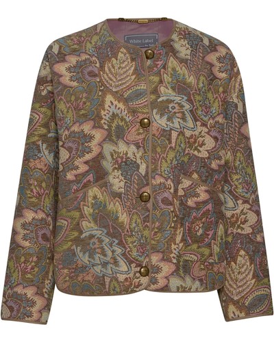White label jacquard jacke - white, jacquard-jacke