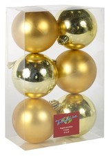 TrendLine Christbaumkugeln Ø 8cm 6Stk Gold Weihnachtskugeln Weihnachtsbaumkugeln