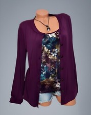 MADE IN ITALY TWIN-SET DAMEN BLUSENSHIRT JACKE CARDIGAN SPITZE Gr. 40/42 Neu