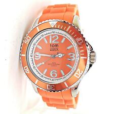 TOM Watch Unisex Damen und Herren Quarz Armbanduhr Orange Silikon Armband 300861