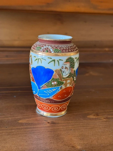 Vintage satsuma mini vase - vintage,