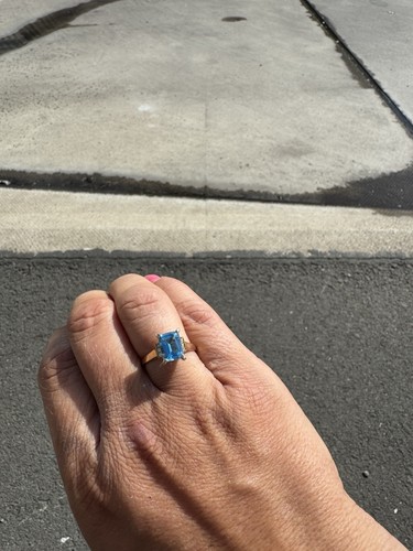 Vintage blau topas ring 585 - blau,