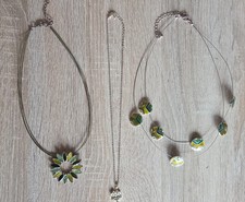 Modeschmuck, 3 Ketten, grün