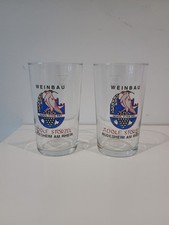 2 x Adolf STORZEL Rüdesheim am Rhein 0,1l Weinbau Gläser Weinprobe Weingut