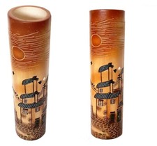 Keramikvase, Blumenvase, Tonvase, Afrika-Style, H37 cm, D8 cm  NEU