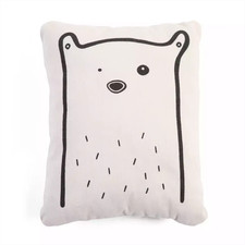 CHILDHOME Canvas Kissen Polster Bär Kinderzimmer Dekokissen Baumwolle Kinder