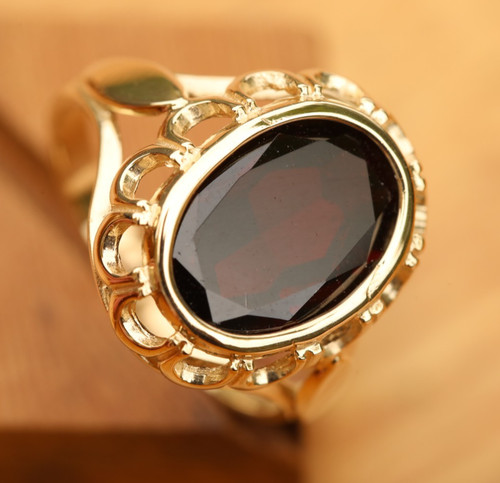 Granat ring massiv - granat,