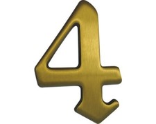 Hausnummer Bronze satiniert "4" 120 mm