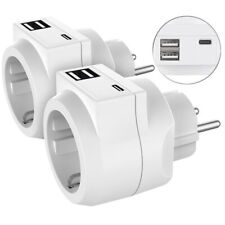 revolt 2er-Set 3in1-Steckdosen mit USB Typ C & 2x USB Typ A