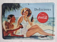 Blech­schild Coca Cola Mettalschild  Reklameschild Werbeschild Geschenkidee