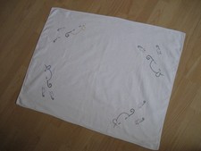 Babydecke Moltondecke weiß bestickt für Stubenwagen 88x69