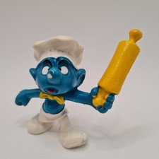 Bäckerschlumpf mit Nudelholz – Bully Schlumpf Peyo – seltene Sammlerfigur