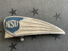 Fahrrad / Moped Schutzblechfigur- Emblem- Reiter- Steuerkopfschild | NSU 1950