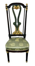 WIEN SESSEL CHAIR HISTORISMUS EMPIRE STIL  DELFINEN BLATT VERGOLDET   UM 1890