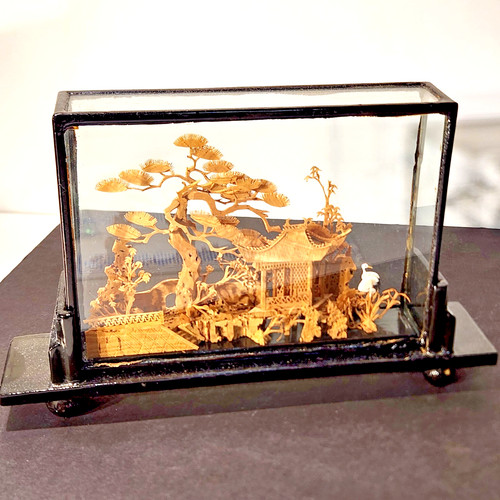 Vintage hand carved cork - hand,