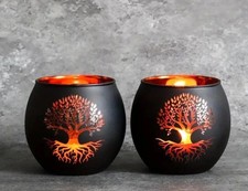2er Set Teelicht Motiv "Baum