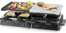 8 Personen Raclette, Emerio RG-126708, heißer Naturstein- und Grill-Platte