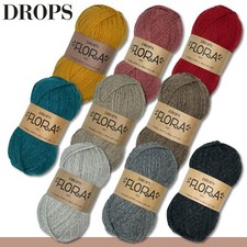 Drops 50 g Flora Mix Stricken Häkeln Schurwolle Alpaka Filzen 9 Farben