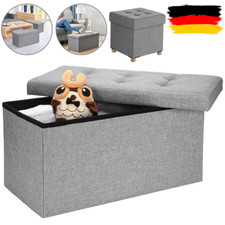 Sitzbank 76/38cm mit Stauraum klappbare Sitztruhe Fußbank Aufbewahrungsbox