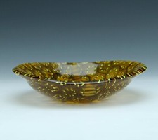 Bernsteinfarbene Studioglas Murrine Glasschale Ø 23 cm