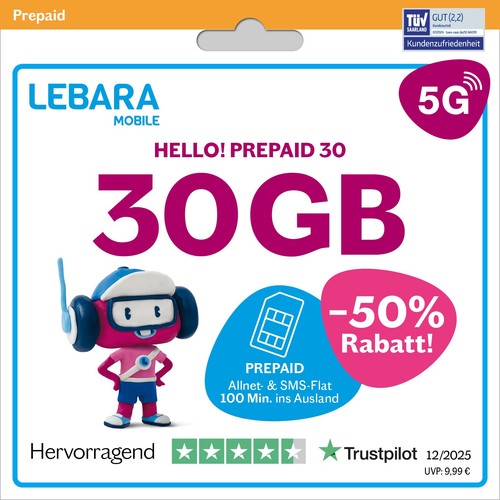 Lebara hello prepaid - 30,