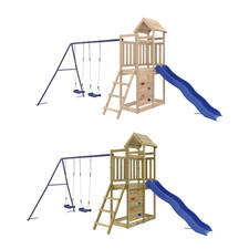 Spielturm Rutsche Kletterwand