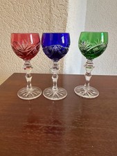 NEUWERTIG! 3x Kristall Weinglas - Buntes Kristall - NACHTMANN - Dresden-Crystal